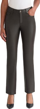 Jones New York Lexington Faux Leather Straight Leg Pants