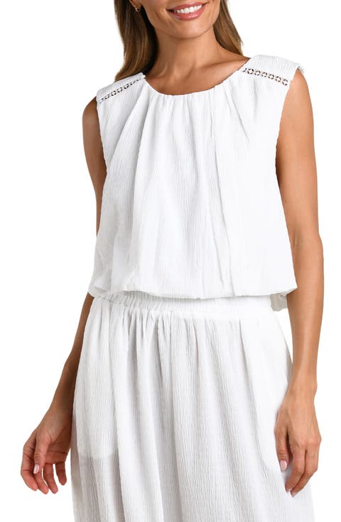 Puckered Up Sleeveless Cover-Up Top