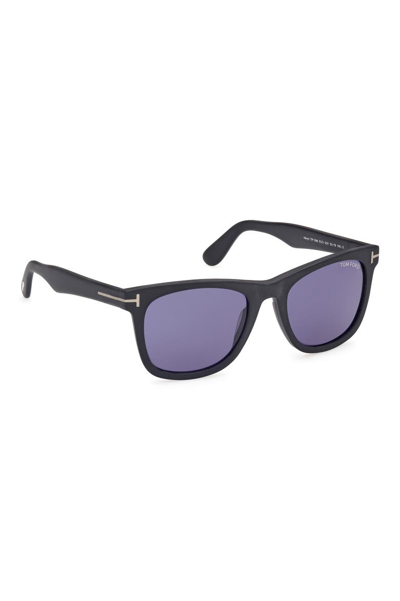 Kevyn 52mm Square Sunglasses, Alternate, color, BLACK ECO / T LOGO / BLUE