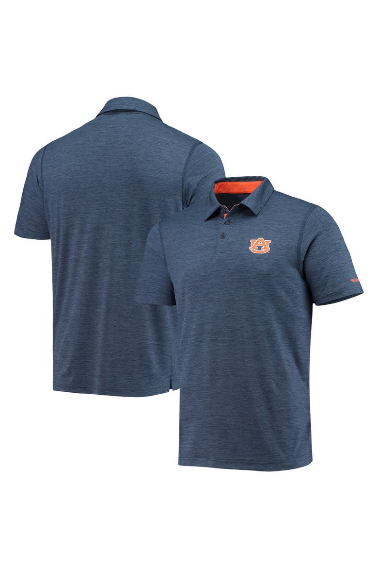 Men's Columbia Navy Auburn Tigers Tech Trail Omni-Shade Polo, Main, color, Navy