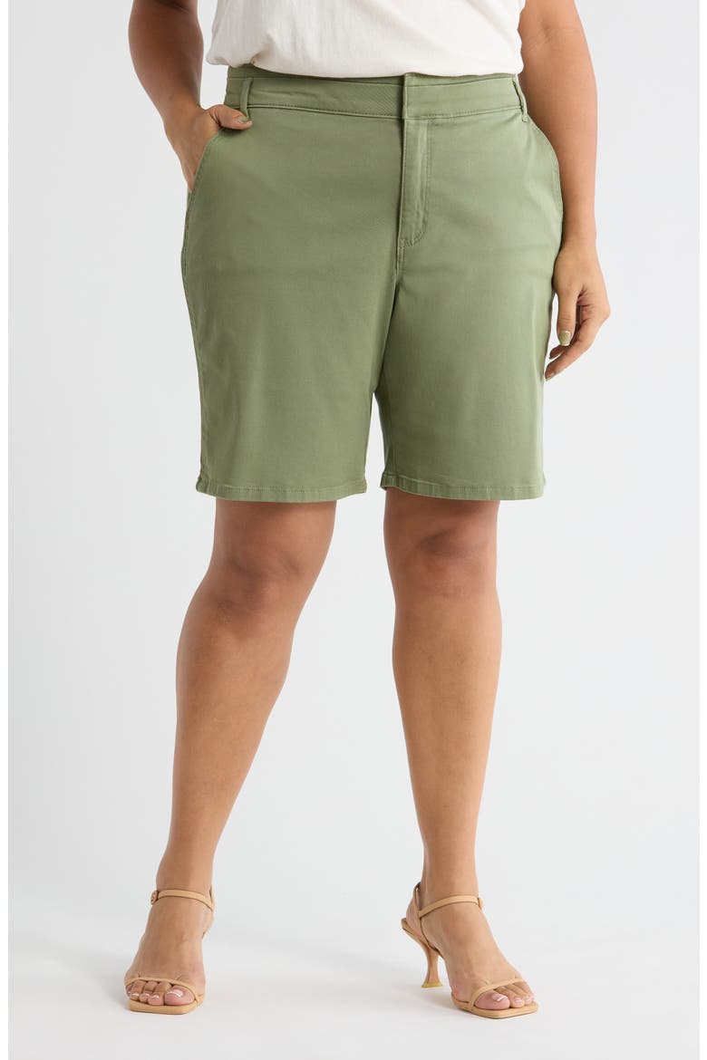 Skyrise High Waist Bermuda Shorts, Main, color, BASIL