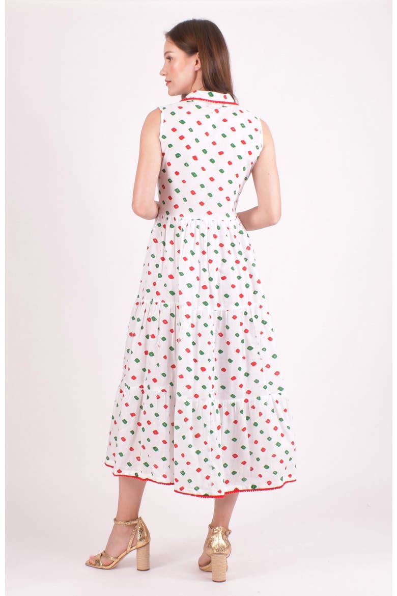 Olinda Cotton Tiered Midi Dress, Alternate, color, White