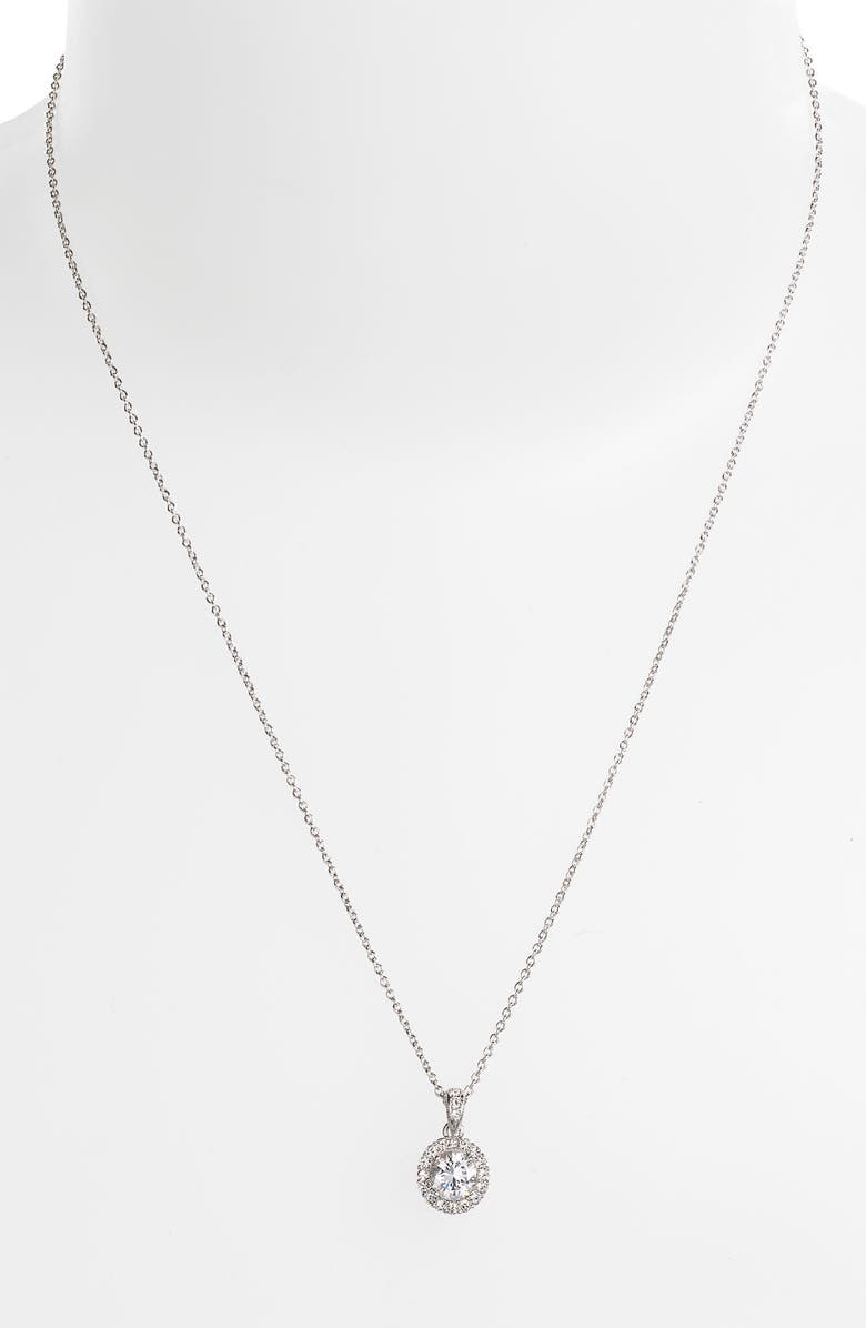 Nadri Framed Round Cubic Zirconia Necklace, Alternate, color,