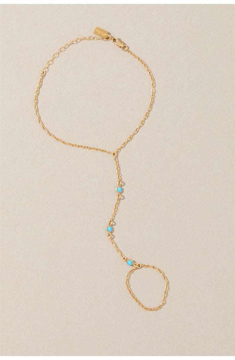 Set & Stones Cyrus Hand Chain, Alternate, color, Gold / Turquoise