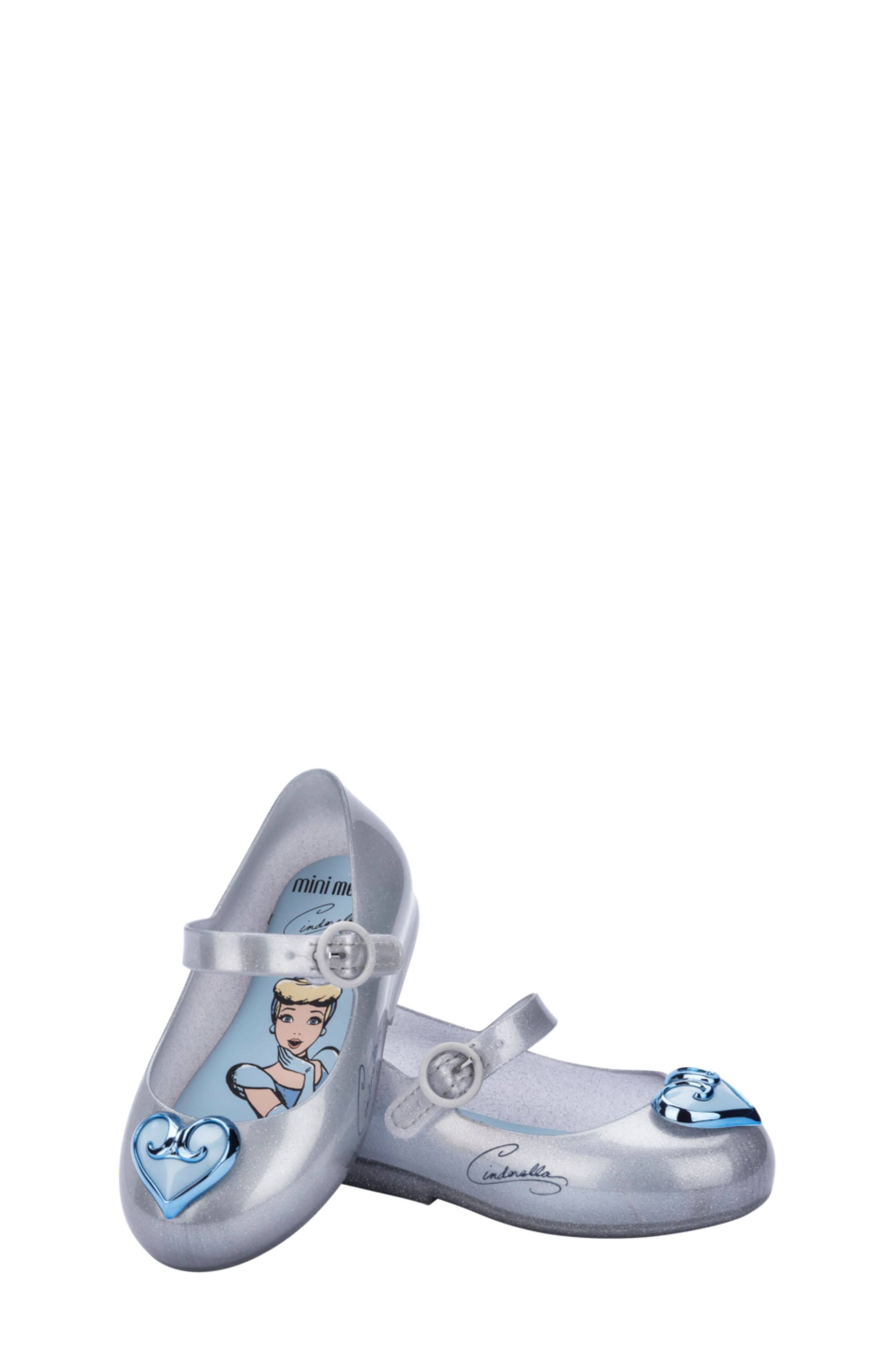 Mini Melissa Mini Sweet Love Disney Princess Mary Jane Flat, Alternate, color, Silver