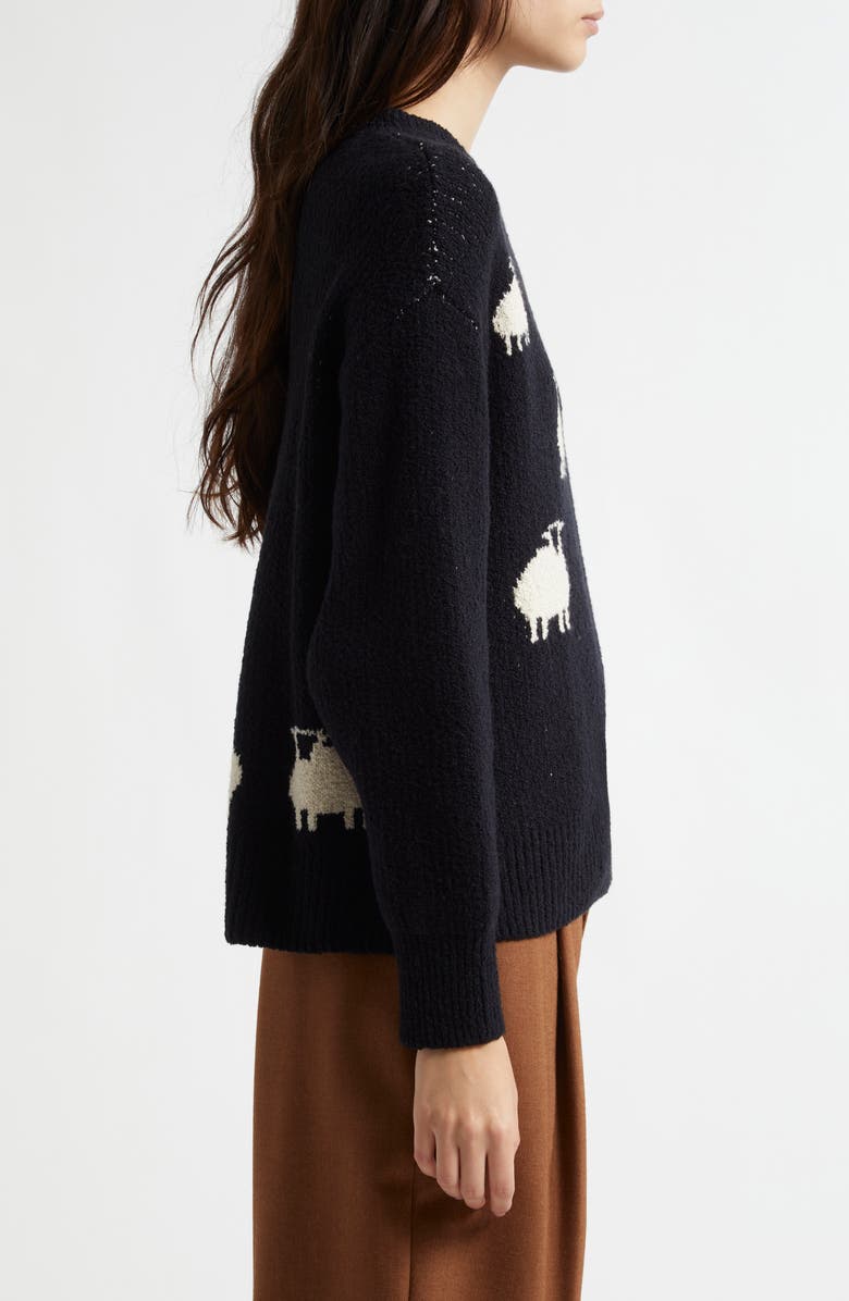 MARGARET O'LEARY Sheep Cotton Blend Crewneck Sweater, Alternate, color,