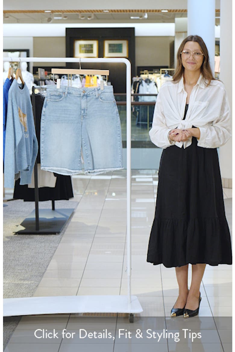 Lilly Frayed Relaxed Long Denim Shorts video
