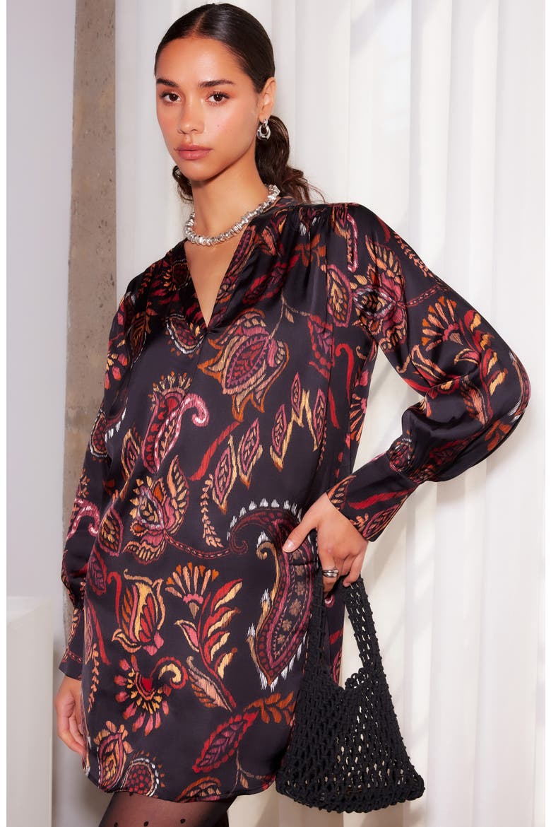 Calista Print Long Sleeve Shift Dress, Alternate, color, PAISLEY