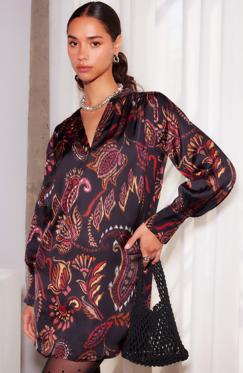 FIFTEEN TWENTY Calista Print Long Sleeve Shift Dress, Alternate, color, Paisley