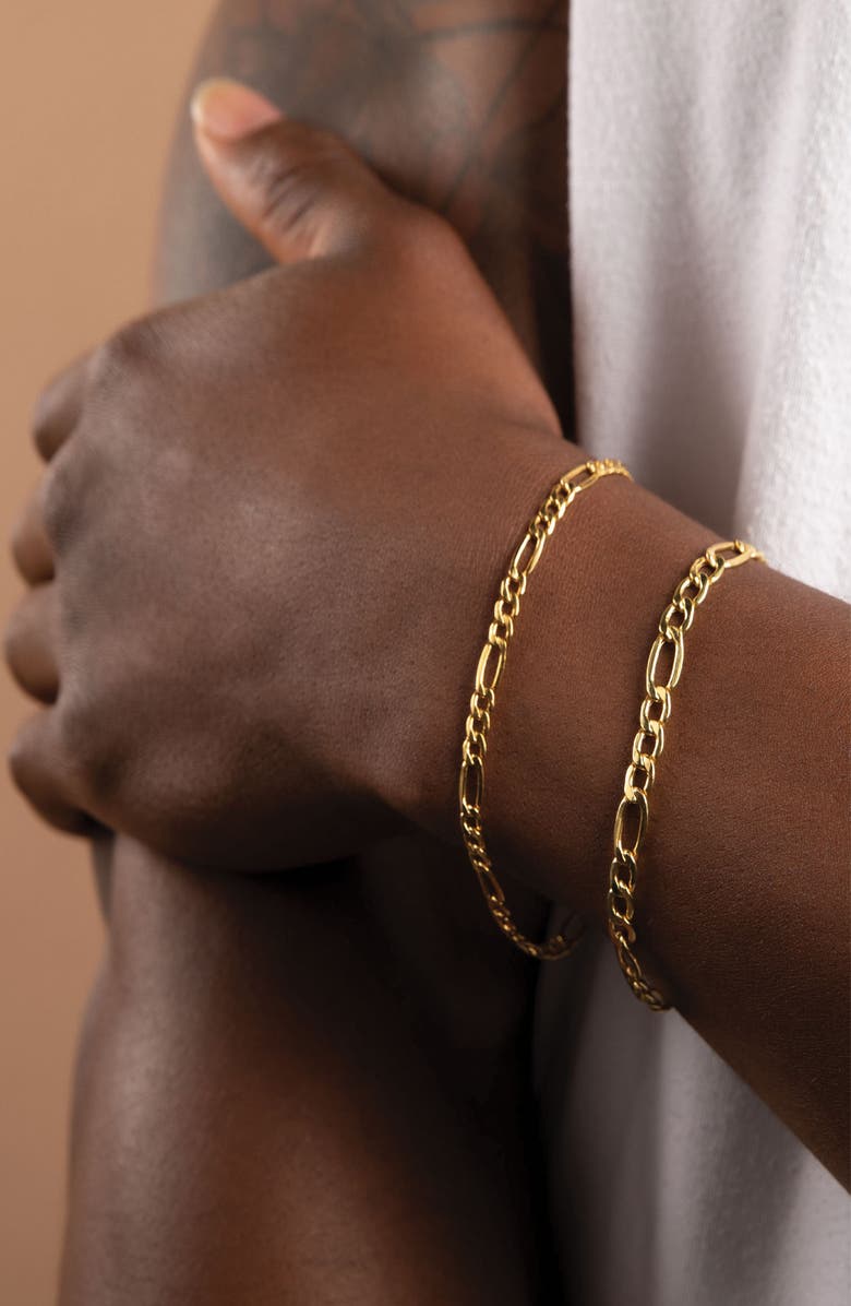 BEST SILVER Flat Figaro Link Bracelet, Alternate, color, 