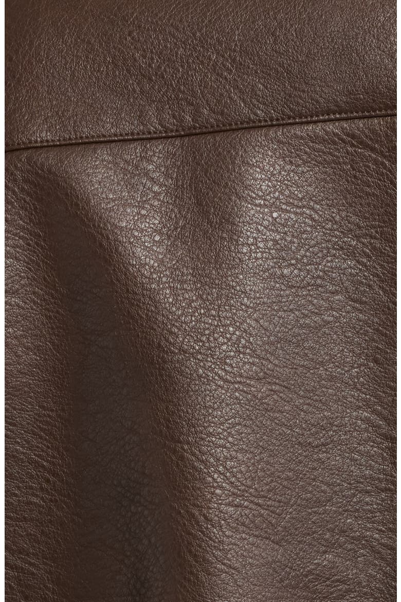 Faux Leather Zip Jacket, Alternate, color, DARK BROWN