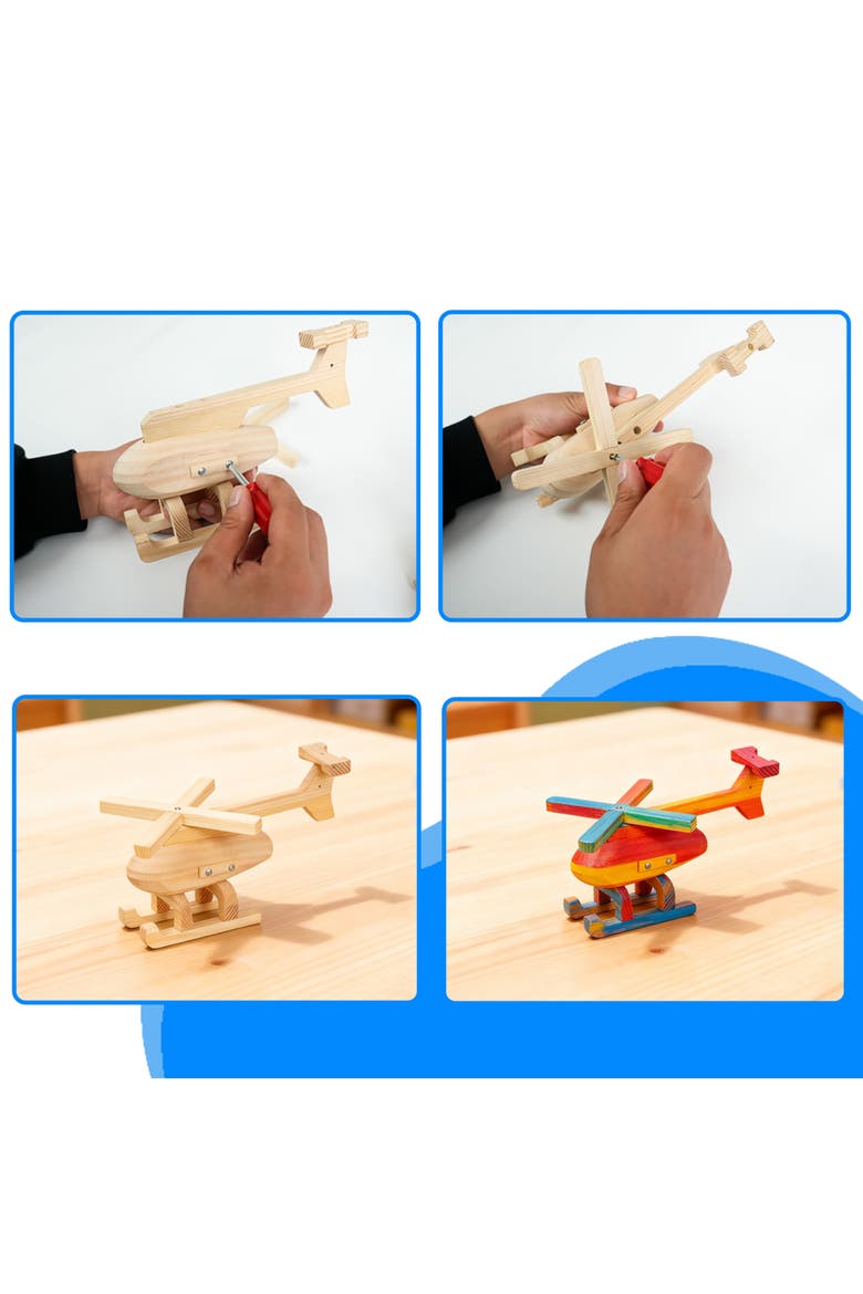 Wood Building Toy Kit, Diy 3 Vehicle Projects, Alternate, color, Multicolored