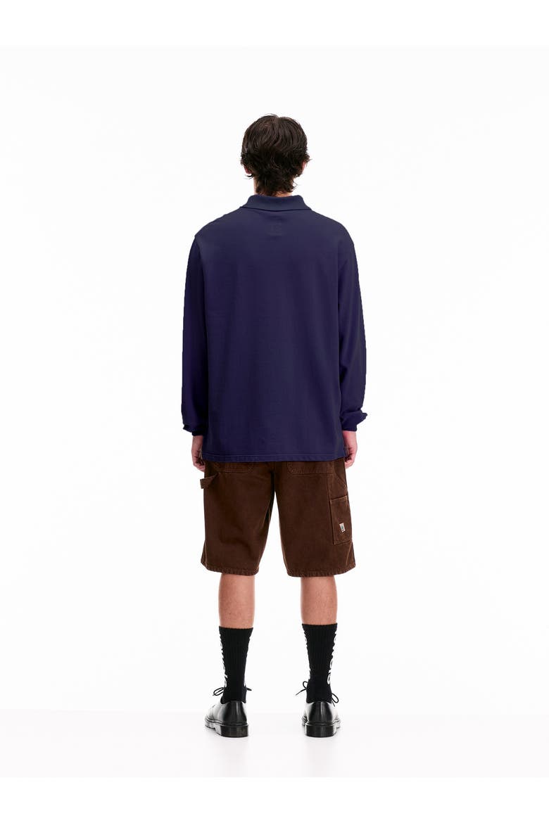 Longsleeve Pique Polo, Alternate, color, Navy