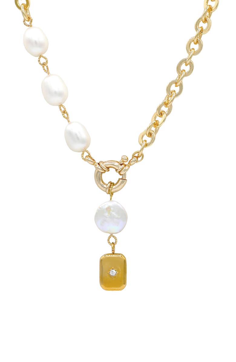 LA MENO Freshwater Pearl Drop Necklace, Main, color,