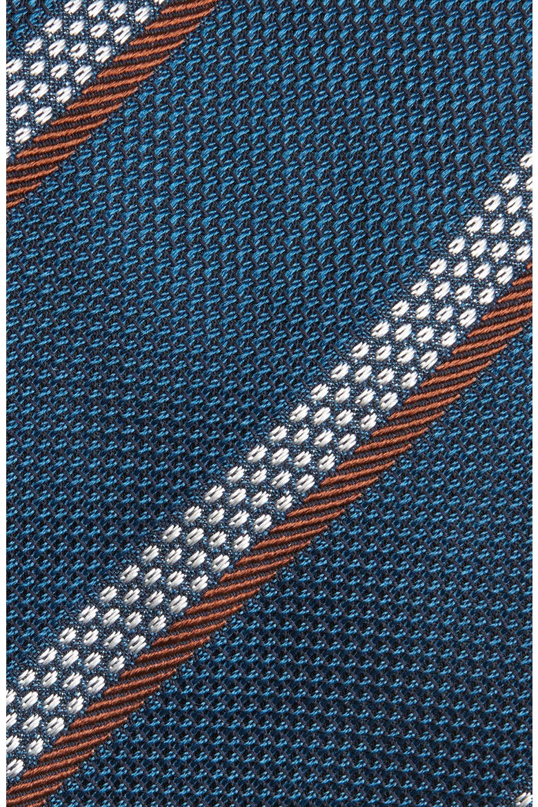 Stripe Silk Tie, Alternate, color, TEAL BLUE