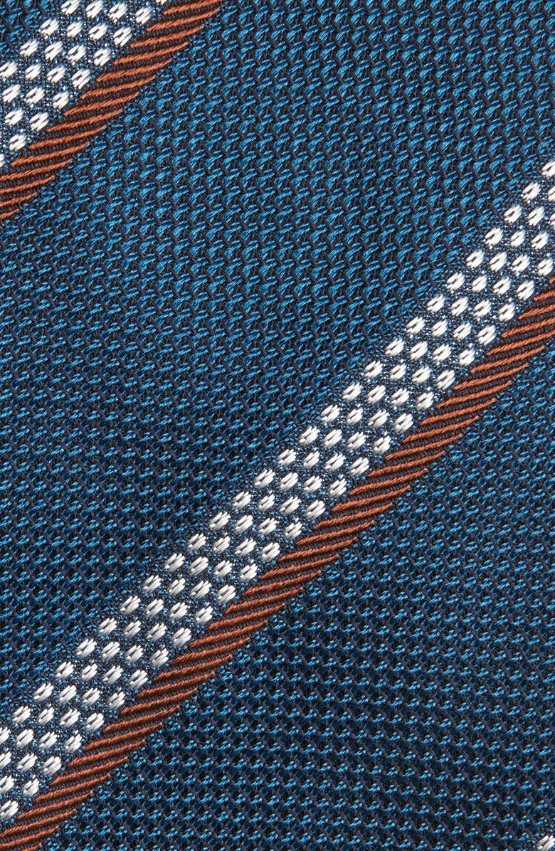 ZEGNA TIES Stripe Silk Tie, Alternate, color, Teal Blue