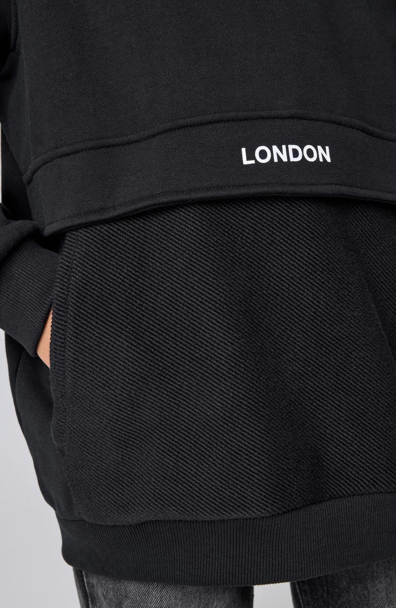 smALLSAINTS by ALLSAINTS Kids' Oversized Block Logo Graphic Hoodie, Alternate, color, Black