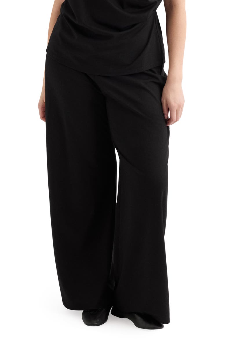 Pull-On Straight Leg Pants, Alternate, color, BLACK