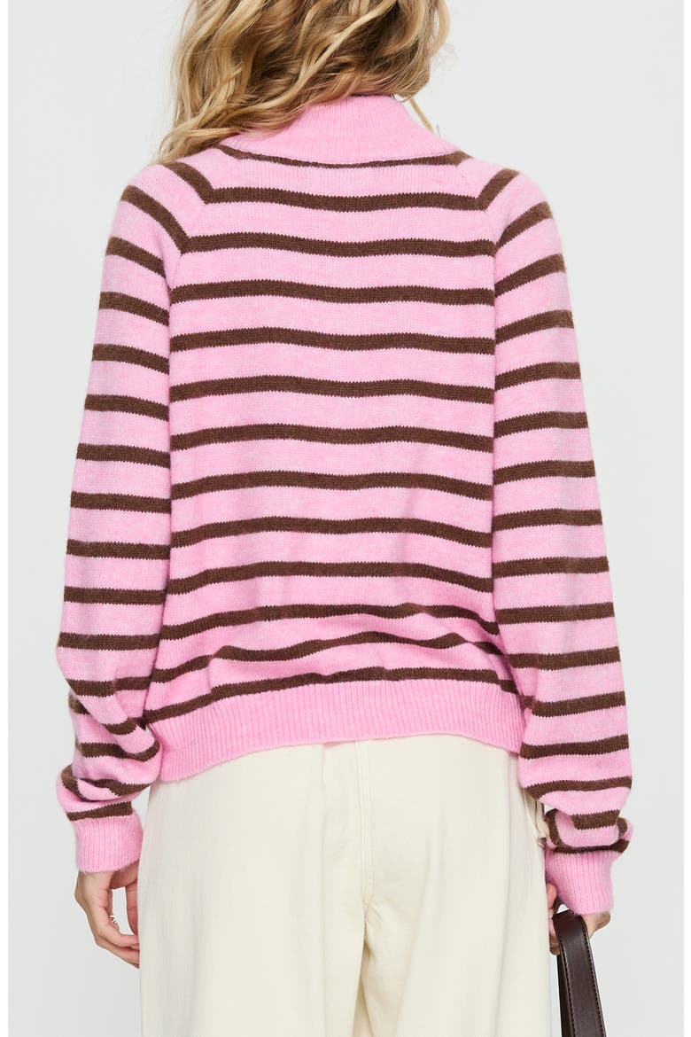 Kaylei Front Zip Cardigan, Alternate, color, PINK STRIPE