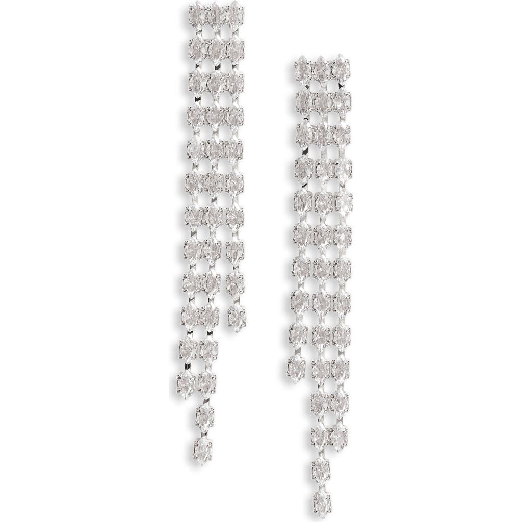 NORDSTROM NORDSTROM ANGLED CUBIC ZIRCONIA FRINGE DROP EARRINGS