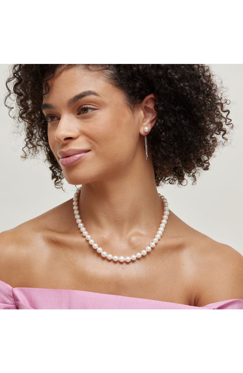 The Pearl Source Freshwater Pearl Necklace 7.5-8.5mm, Alternate, color, White Gold - Gabriella Clasp