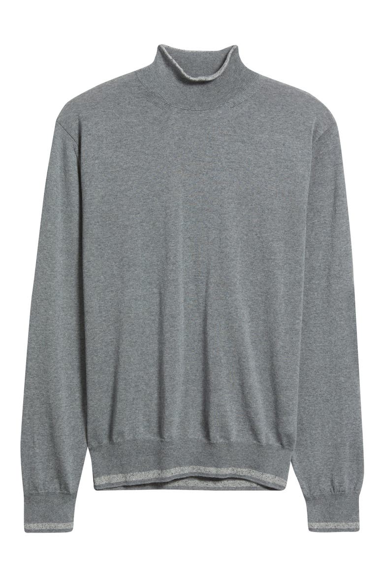 Mock Neck Wool & Silk Blend Sweater, Alternate, color, GREY