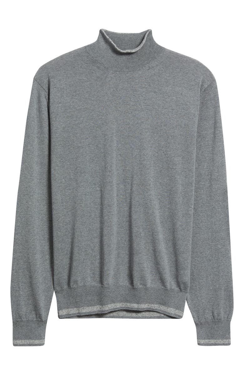 Canali Mock Neck Wool & Silk Blend Sweater, Alternate, color, Grey