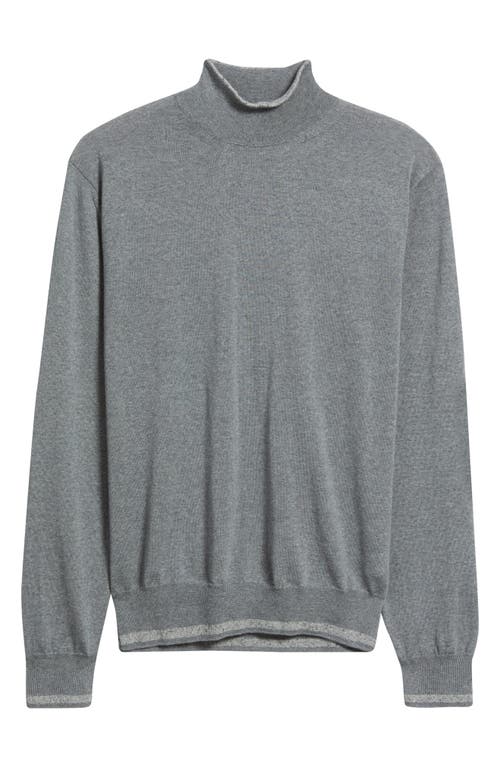 Canali Mock Neck Wool & Silk Blend Sweater In Gray