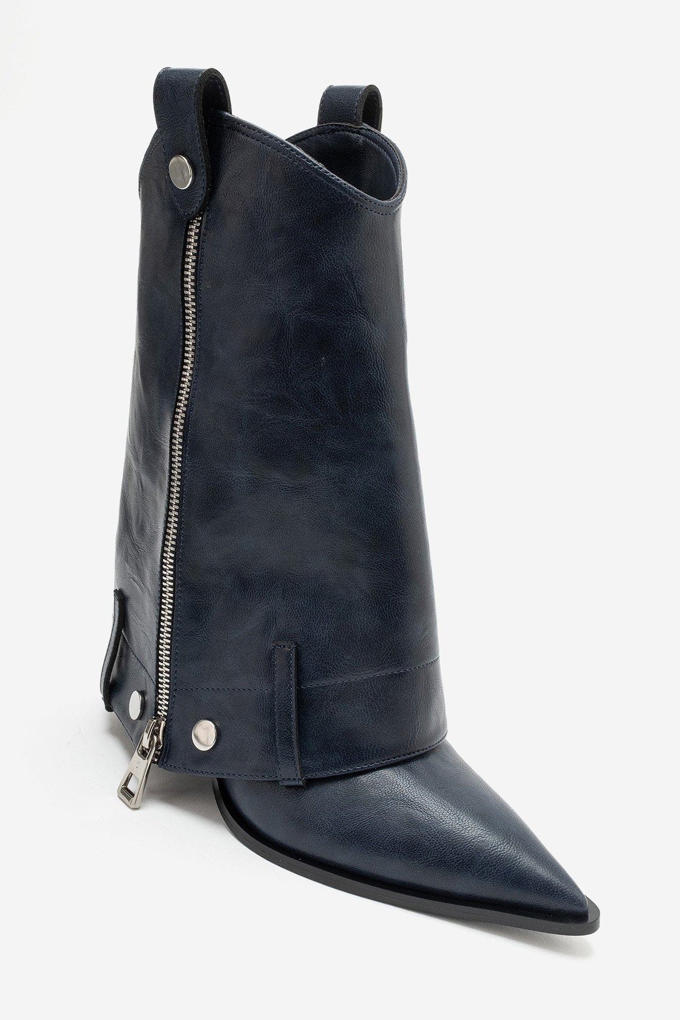 Navy Faux Leather