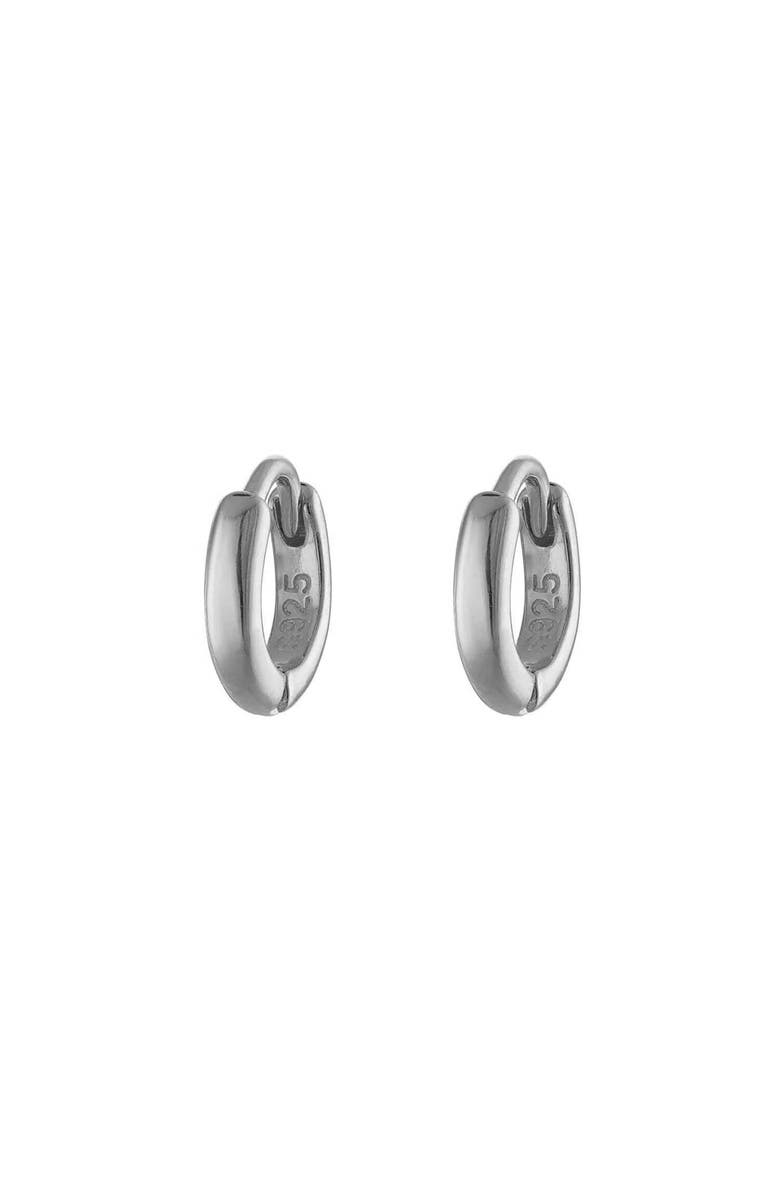 Outofoffice Silver Six Mm Huggie Hoop Earring, Main, color, Silver