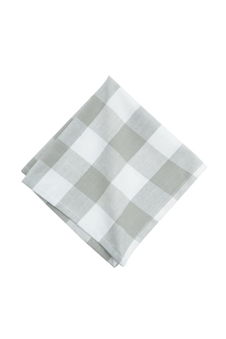 Franklin Slate Gingham Check Napkin Set of 6, Main, color, Grey