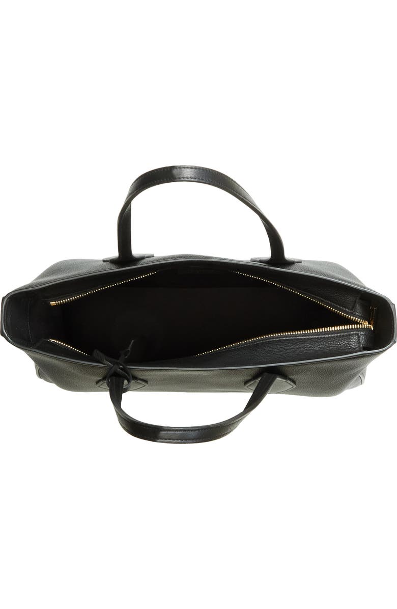 FERRAGAMO Small Star Leather Tote Bag, Alternate, color, Nero Nero