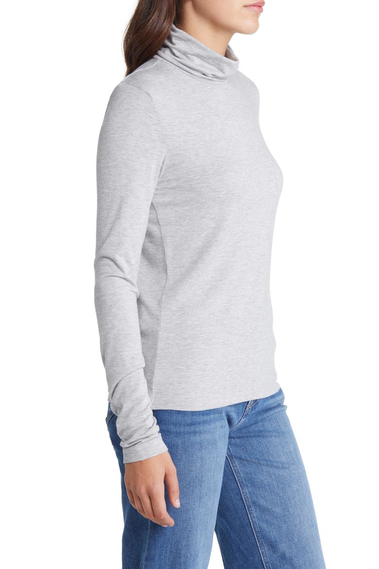 Nissa Soft Slouch Turtleneck Top, Alternate, color, GREY HEATHER