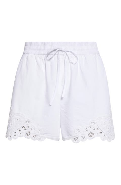 Vivaldi Embroidery Detail Cotton Drawstring Shorts