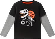 Andy & Evan Kids' Dinosaur Halloween Graphic Twofer T-Shirt