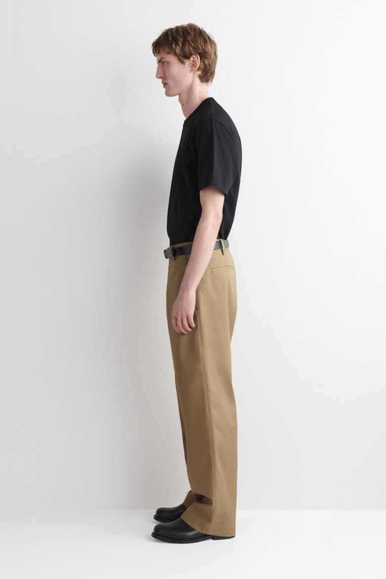 Cotton Wide-leg Pants, Alternate, color, DARK BEIGE