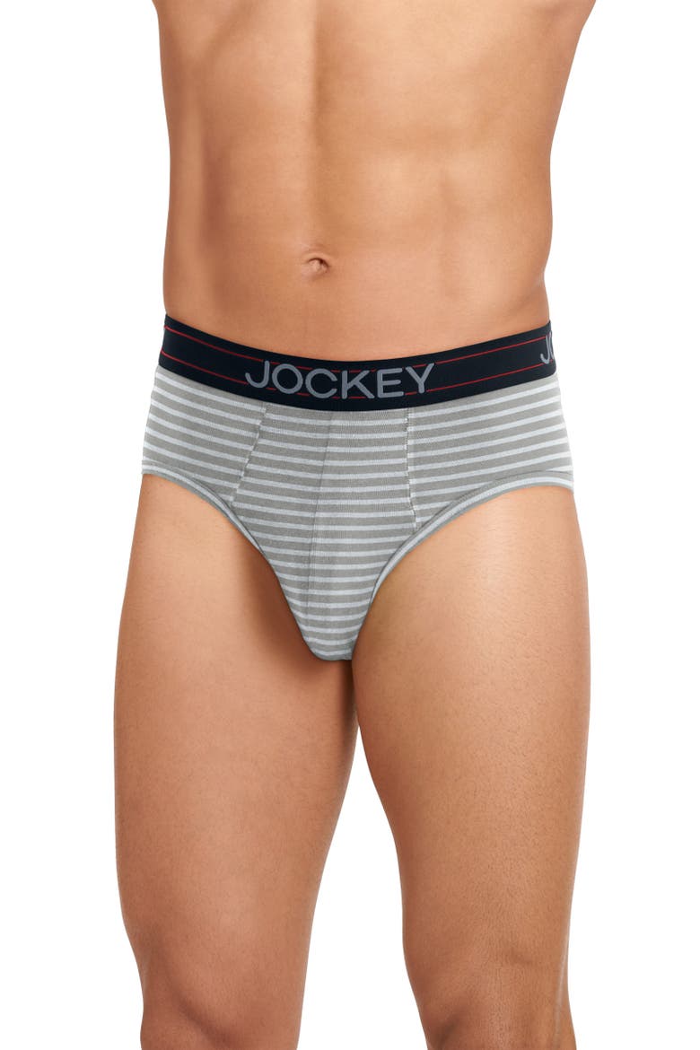 Men's Lightweight Cotton Blend Brief - 5 Pack, Alternate, color, Navy Heather/Racing Red