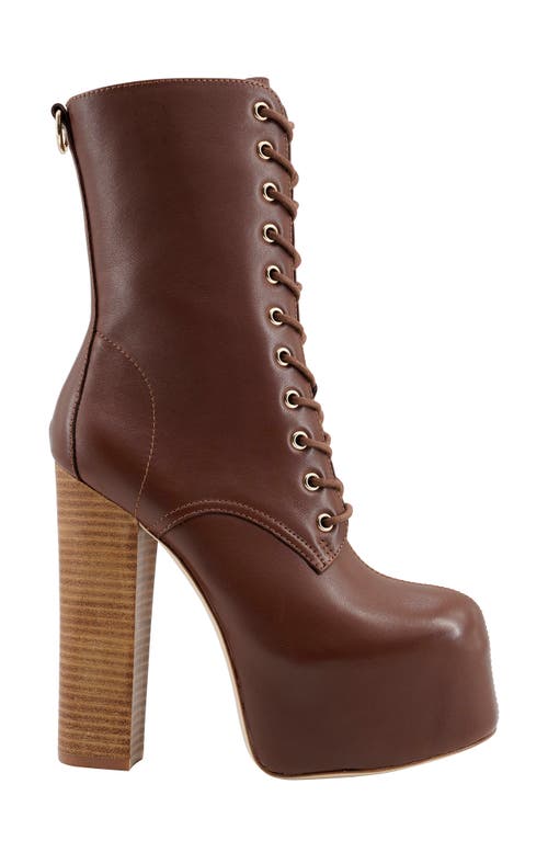 Zigi Adara Lace-up Platform Boot In Beige