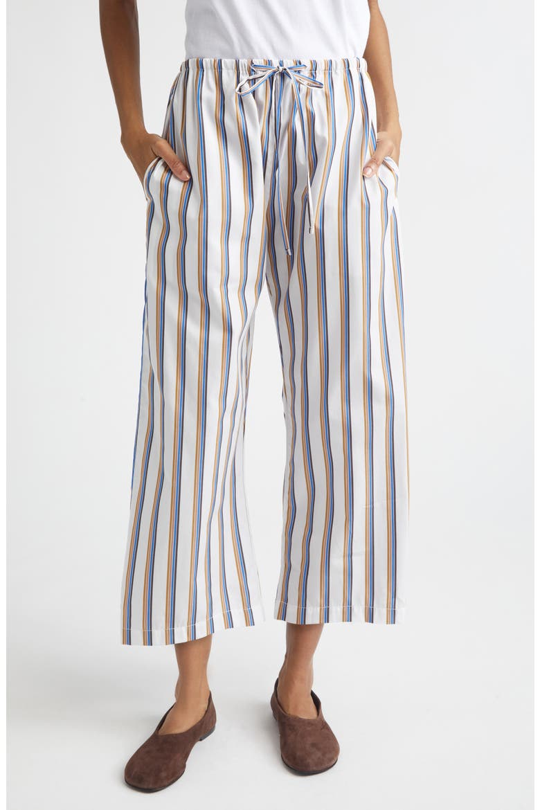 Yoshi Stripe Cotton Blend Drawstring Pants, Main, color, PARCH/CHOCO/BLUE STRIPE
