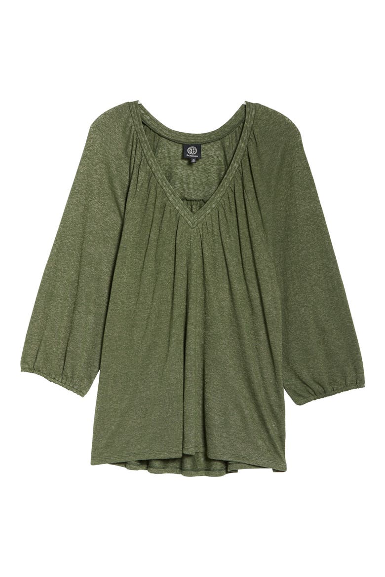 Caty V-Neck Balloon Sleeve Top, Alternate, color, OLIVE