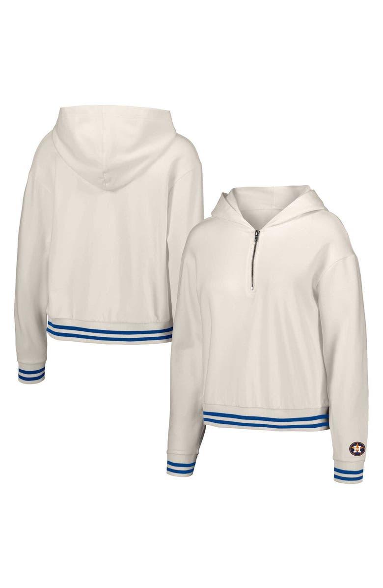 LUSSO Women's Lusso White Houston Astros Magnolia Tri-Blend Quarter-Zip Hoodie, Main, color, White
