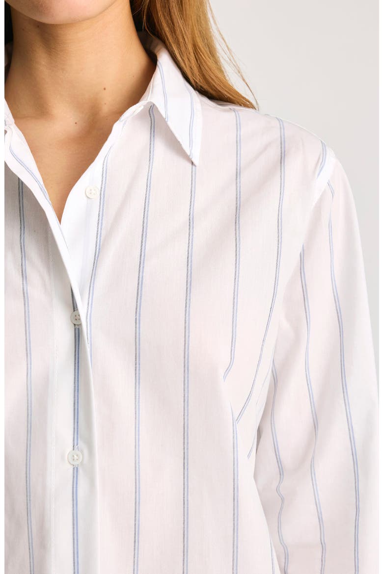 Stripe Relaxed Fit Cotton Button-Up Shirt, Alternate, color, BLUE STRIPED