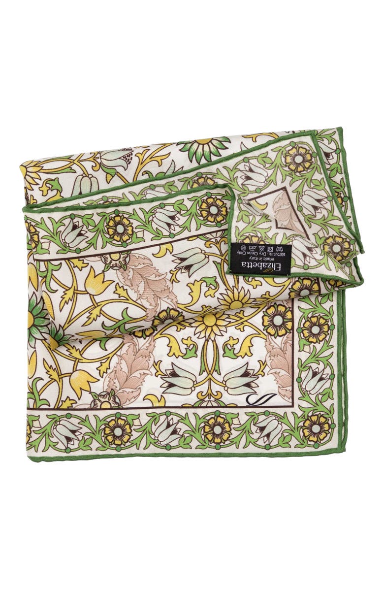 Elizabetta Itria - Silk Pocket Square for Men, Alternate, color, Green And Yellow