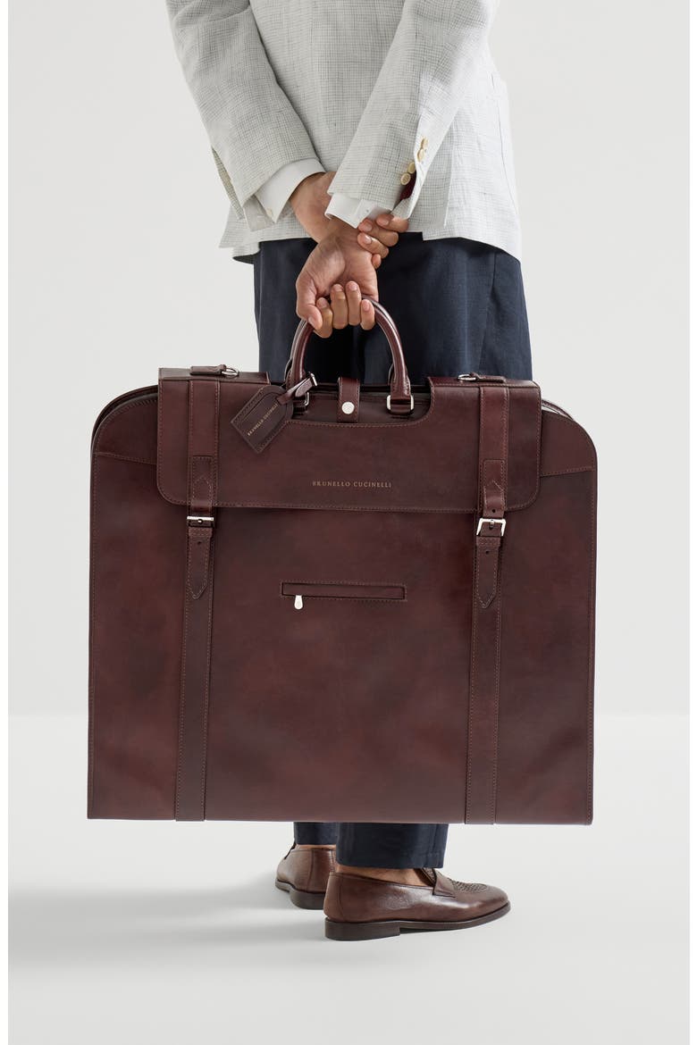 Calfskin suit carrier, Alternate, color, Burgundy