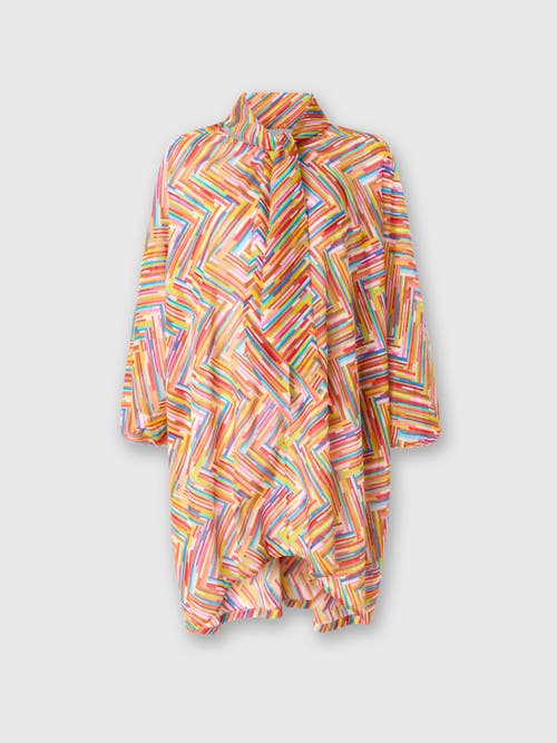 Missoni Asymmetrical Blouse In Printed Cotton And Silk Blend In Multicoloured