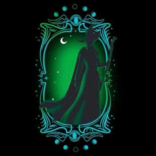 Wicked Elphaba Silhouette Frame Graphic T-shirt In Black