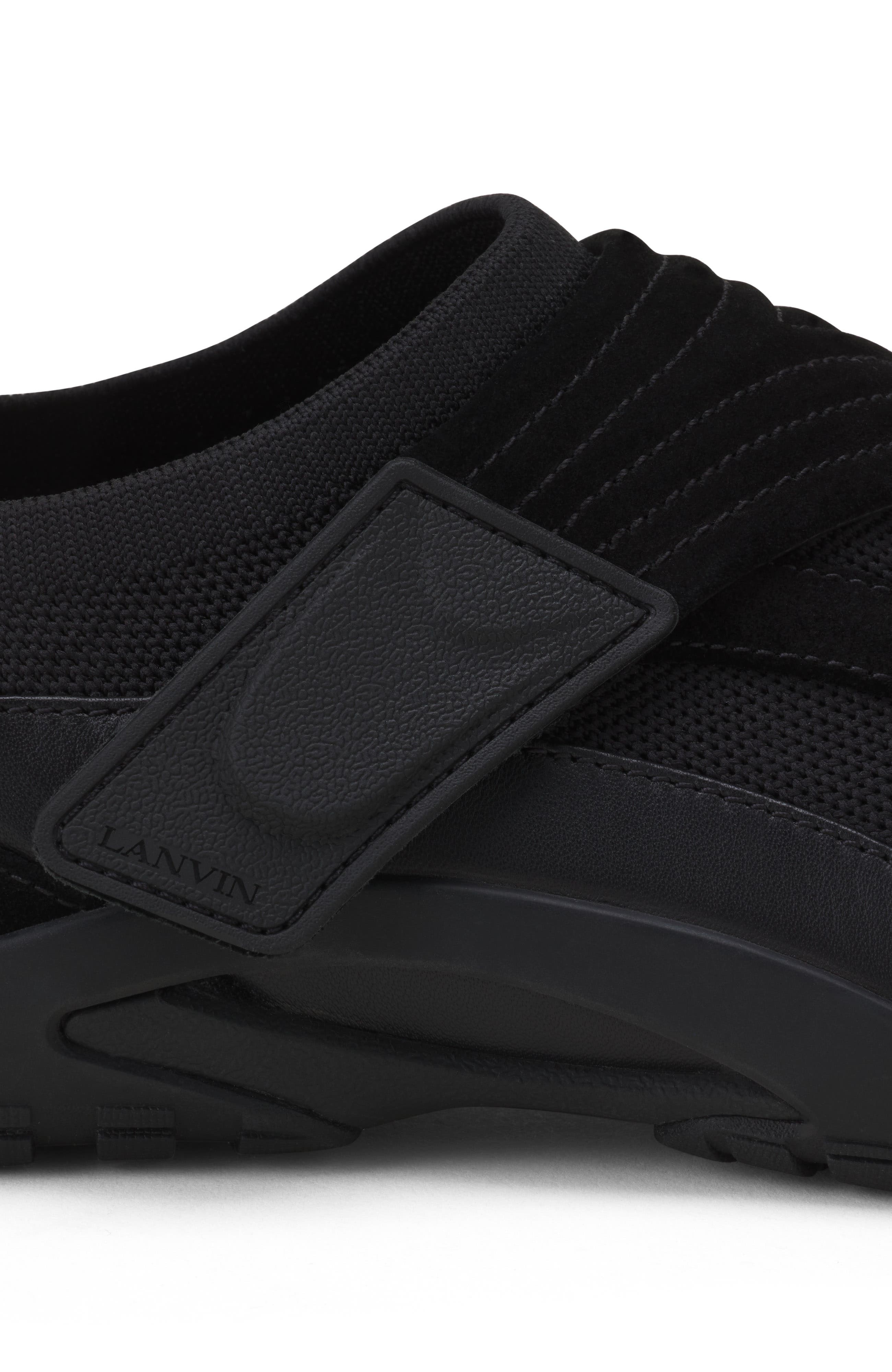 Lanvin Lnv1 Knit And Suede Sneakers, Alternate, color, Black/Black