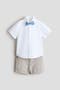 selected White/Beige Striped