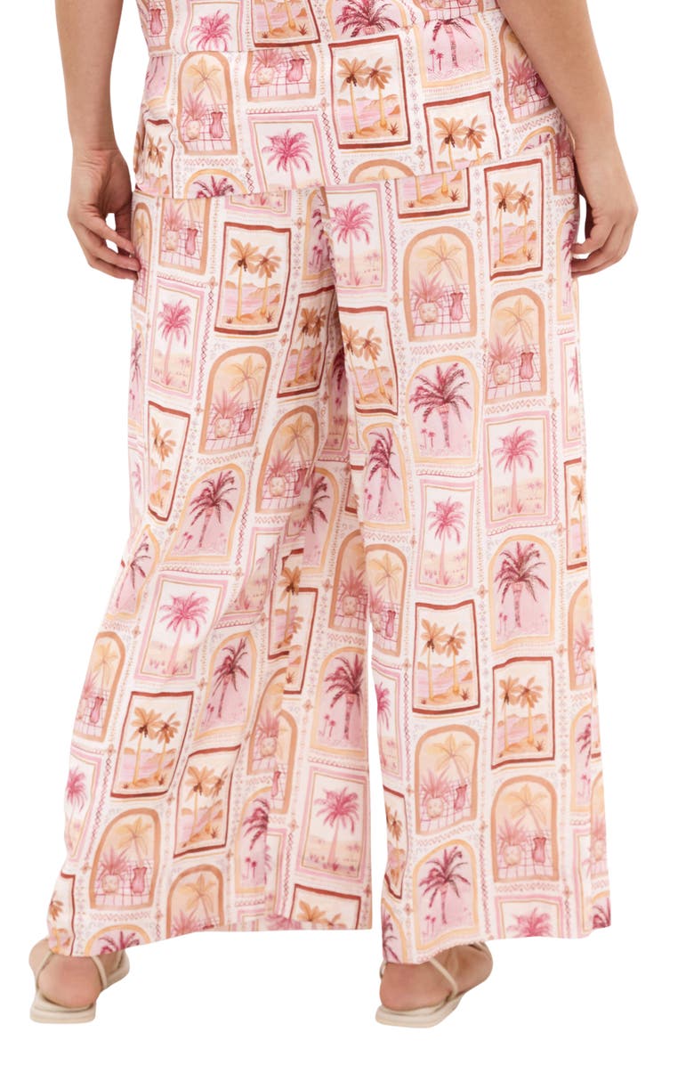 City Chic Postcard Print Wide Leg Pants, Alternate, color, Postcard Soiree