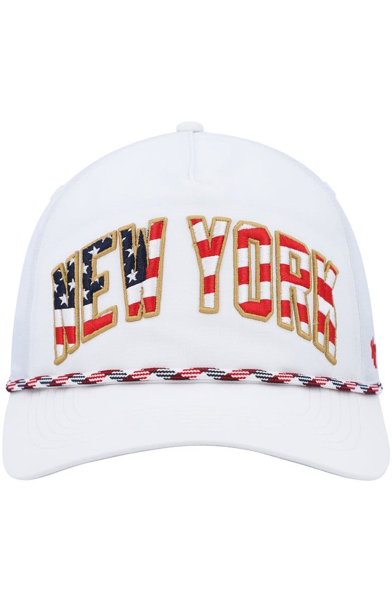 '47 Men's '47 White New York Giants Hitch Stars and Stripes Trucker Adjustable Hat, Alternate, color, 